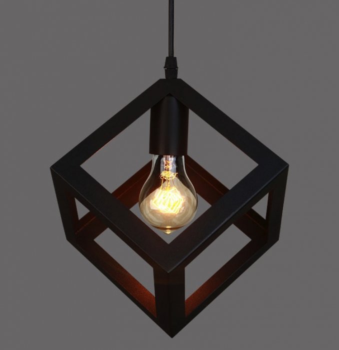 Подвесной светильник Loft Polyedra Cube Черный Подвесной светильник Loft Polyedra Cube Черный в Брянске | Loft Concept