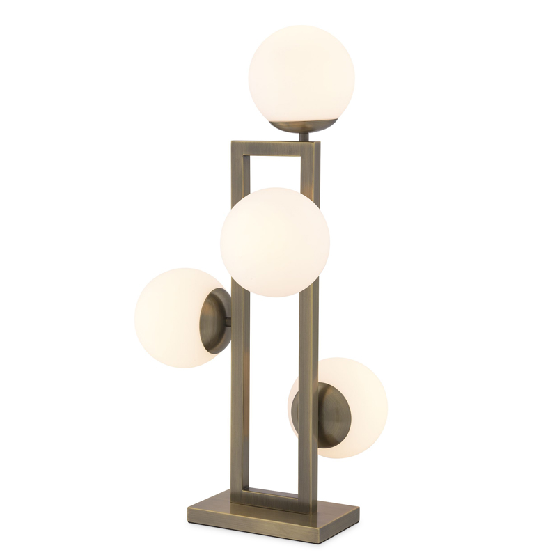Настольная лампа Eichholtz Table Lamp Pascal brass Латунь Белое матовое стекло Настольная лампа Eichholtz Table Lamp Pascal brass Латунь Белое матовое стекло в Брянске | Loft Concept