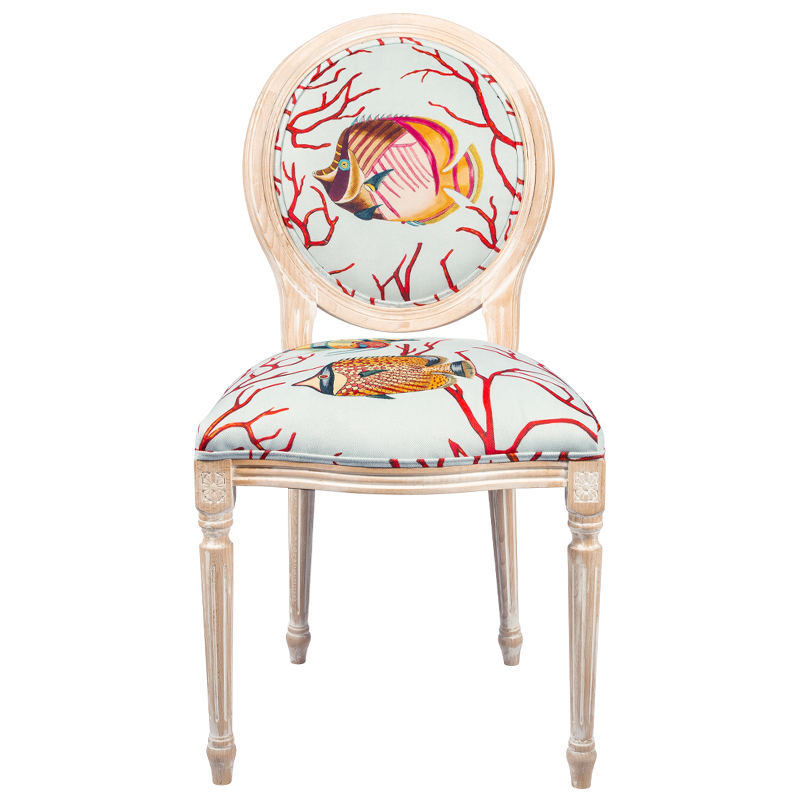 Мягкий стул Seabed Print Мульти Бежевый в Брянске | Loft Concept 