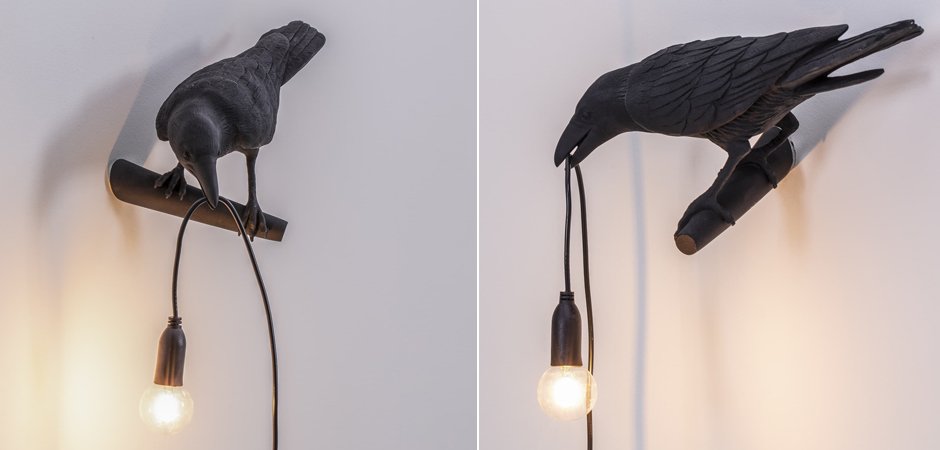 Бра Seletti Bird Lamp Black Looking Бра Seletti Bird Lamp Black Looking - Loft-Concept в Брянске