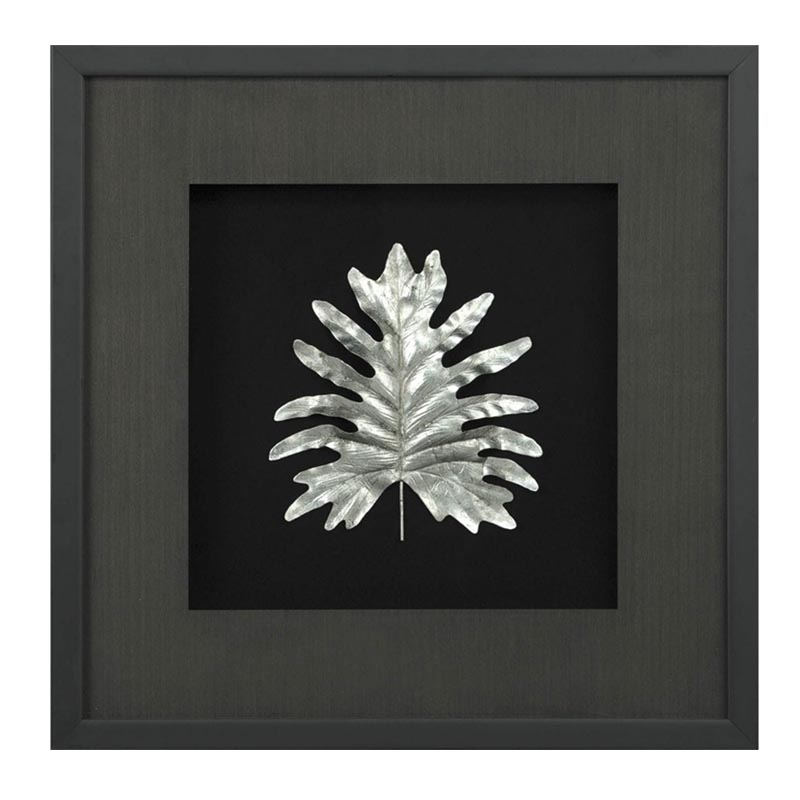 Панно Cassian Oak Leaf Черный Серебряный Панно Cassian Oak Leaf Черный Серебряный в Брянске | Loft Concept