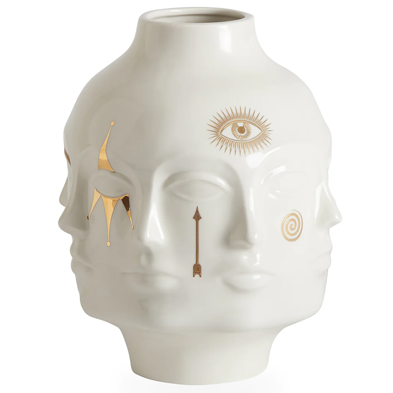 Ваза Jonathan Adler Gilded Dora Maar Large Vase Белый Глянцевое золото Ваза Jonathan Adler Gilded Dora Maar Large Vase Белый Глянцевое золото в Брянске | Loft Concept