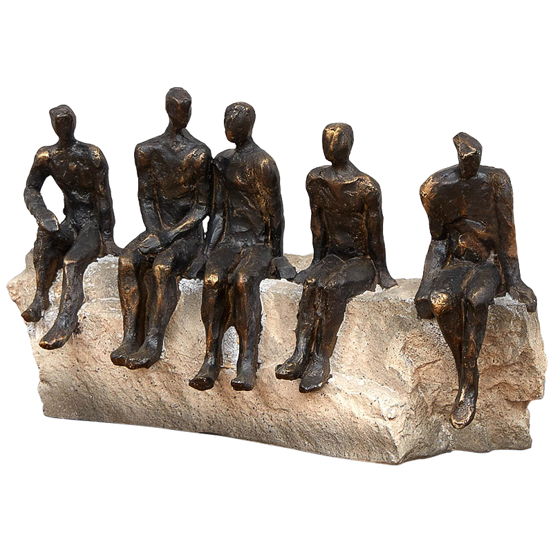 Статуэтка Sitting on the Rock Темная бронза Бежево-серый Статуэтка Sitting on the Rock Темная бронза Бежево-серый в Брянске | Loft Concept