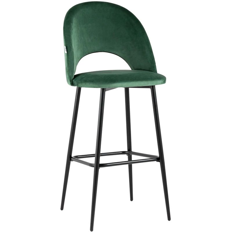Барный Стул CLIFF Chair Зеленый Велюр Зеленый Черный Барный Стул CLIFF Chair Зеленый Велюр Зеленый Черный в Брянске | Loft Concept
