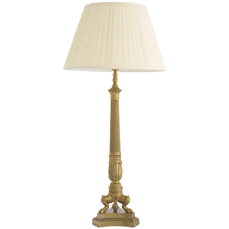 Настольная лампа Eichholtz Table Lamp Marchand Brass Латунь Винтажная латунь Кремовый Настольная лампа Eichholtz Table Lamp Marchand Brass Латунь Винтажная латунь Кремовый в Брянске | Loft Concept