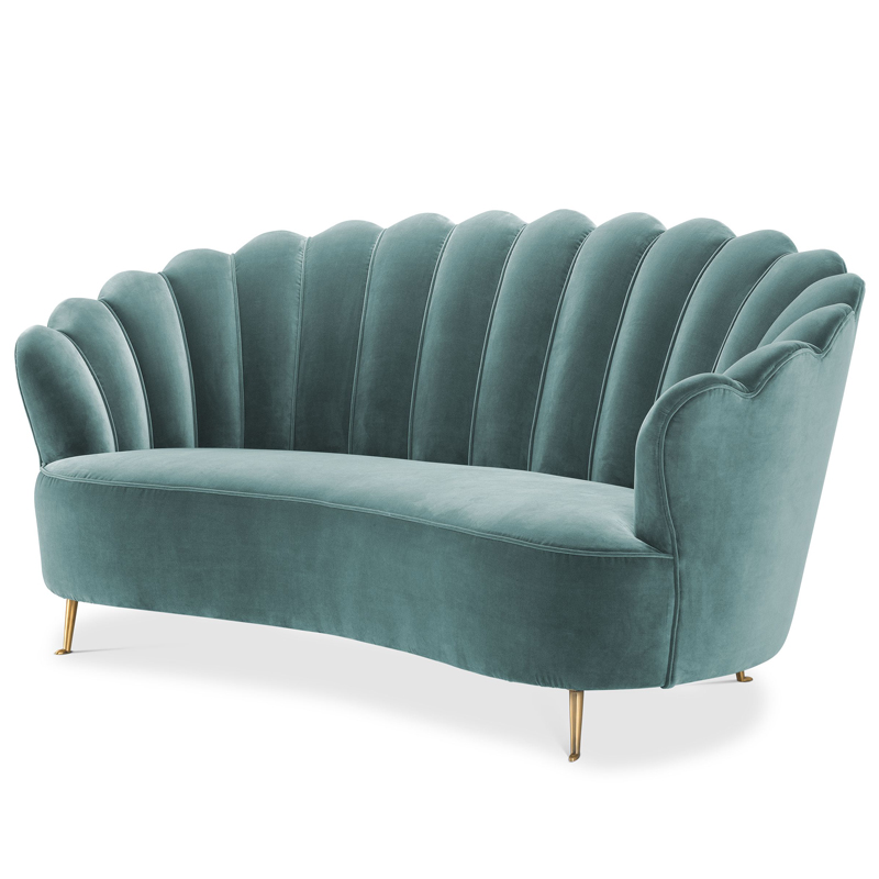 Диван Eichholtz Sofa Messina Turquoise Бирюзовый Латунь Диван Eichholtz Sofa Messina Turquoise Бирюзовый Латунь в Брянске | Loft Concept