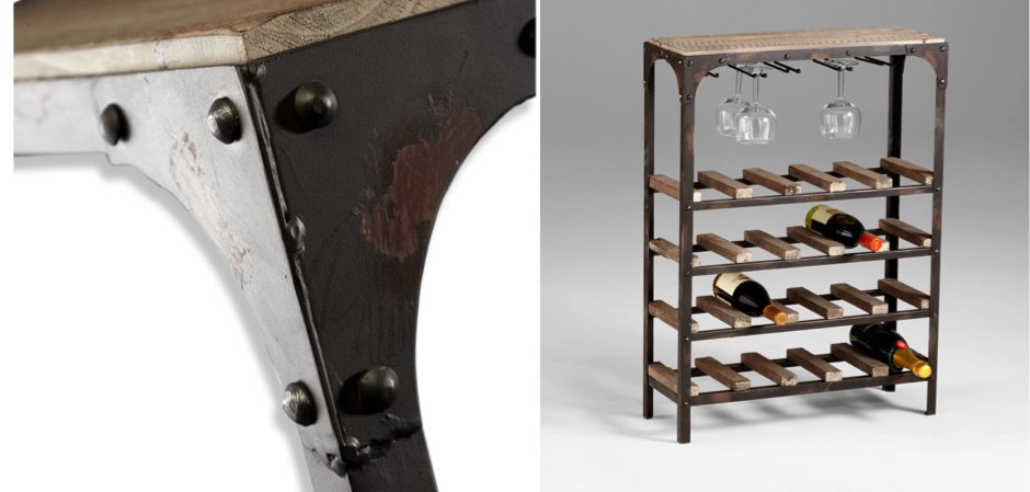 Стеллаж Industrial Metal Rust Console Wine Rack Стеллаж Industrial Metal Rust Console Wine Rack - Loft-Concept в Брянске