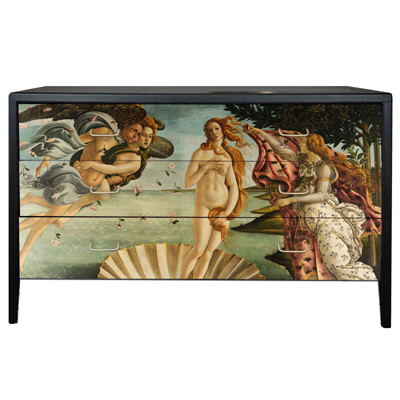 Комод Афродита Chest Of Drawers The Birth Of Venus Черный Бежево-серый Комод Афродита Chest Of Drawers The Birth Of Venus Черный Бежево-серый в Брянске | Loft Concept
