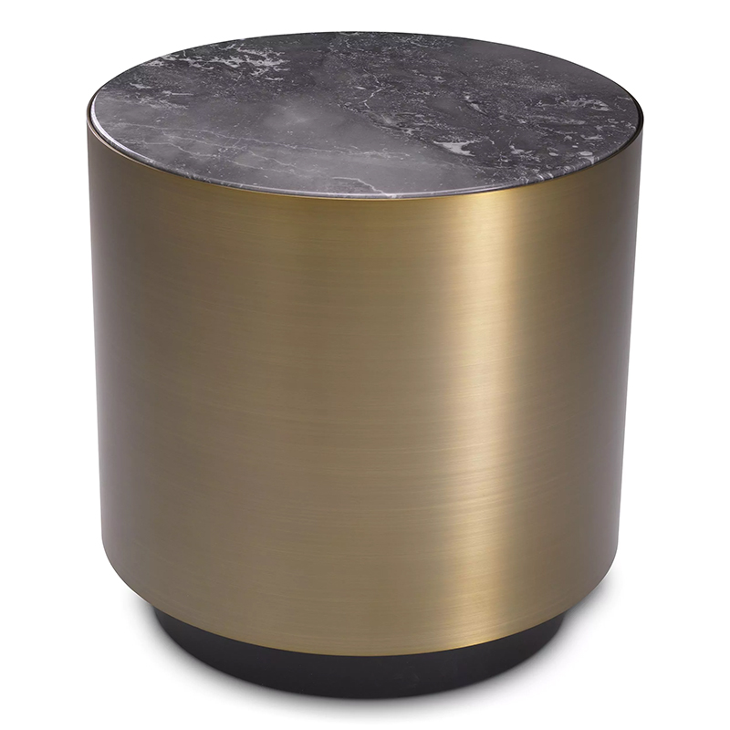 Приставной столик Eichholtz Side Table Porter Round Латунь Серый Приставной столик Eichholtz Side Table Porter Round Латунь Серый в Брянске | Loft Concept