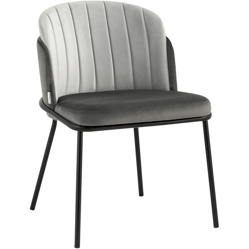 Стул Penelope Chair Серый велюр Металлические Ножки Светло-серый Серый Черный Стул Penelope Chair Серый велюр Металлические Ножки Светло-серый Серый Черный в Брянске | Loft Concept
