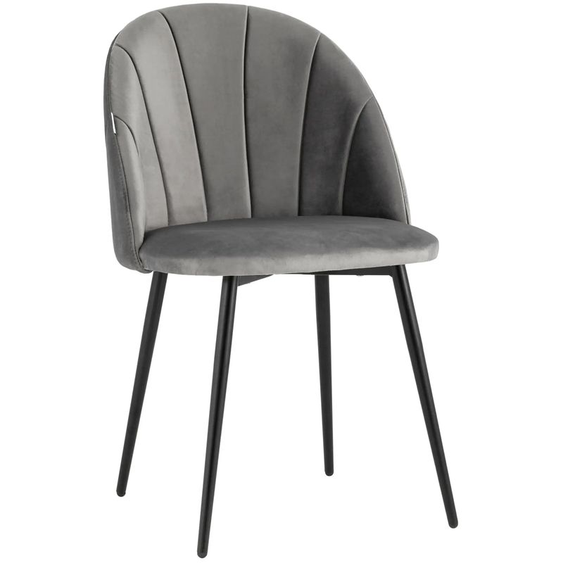 Стул Balsari S Chair Серый Велюр Серый Черный Стул Balsari S Chair Серый Велюр Серый Черный в Брянске | Loft Concept