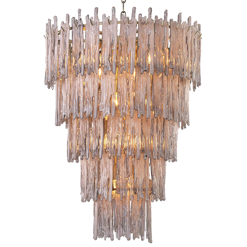 Люстра Eichholtz Chandelier Saint Roch L Латунь Серый Стекло Смок Люстра Eichholtz Chandelier Saint Roch L Латунь Серый Стекло Смок в Брянске | Loft Concept