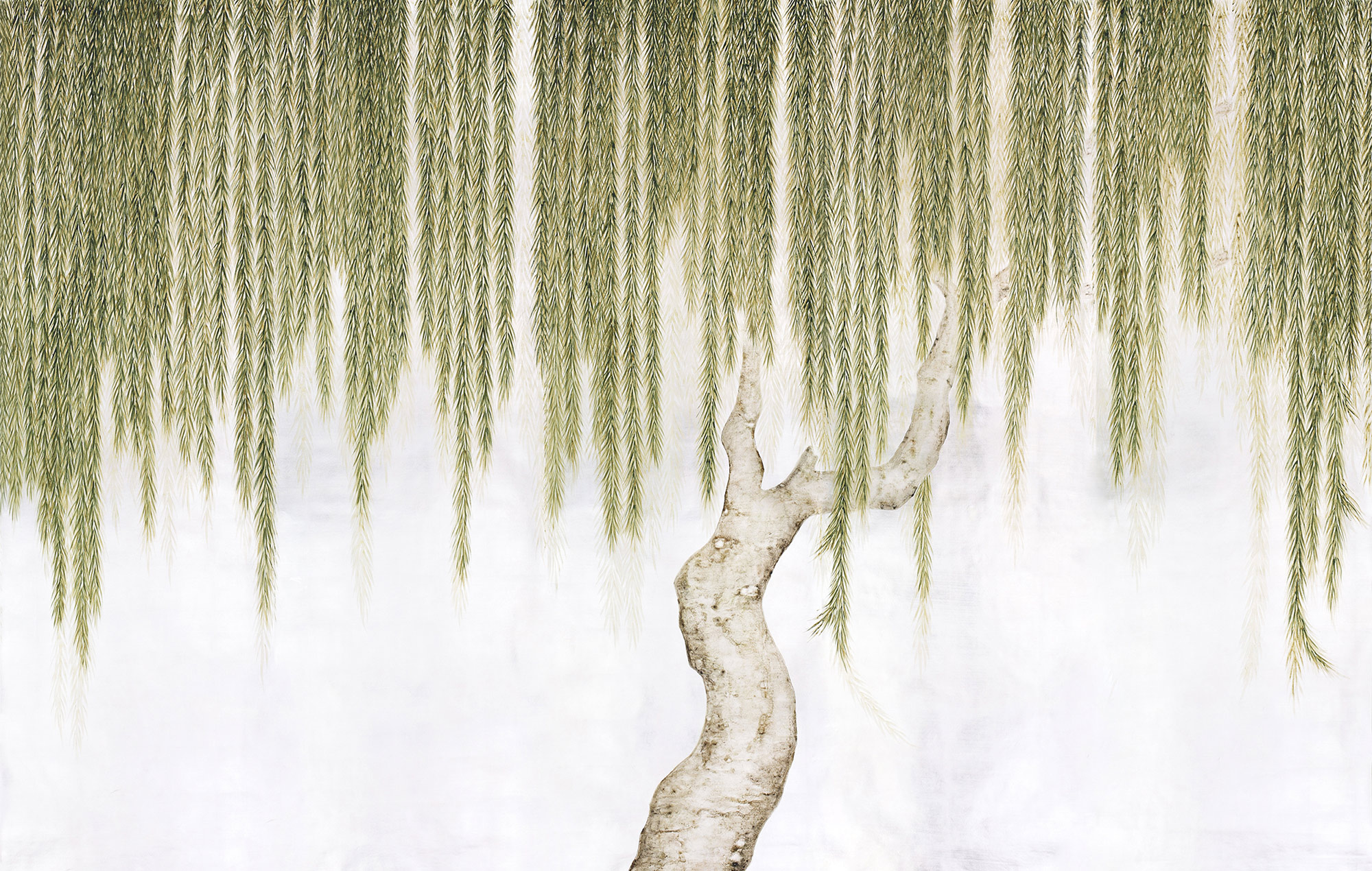 Обои ручная роспись Willow Original colourway on Tarnished Silver gilded paper Обои ручная роспись Willow Original colourway on Tarnished Silver gilded paper - постер Loft-Concept в Брянске