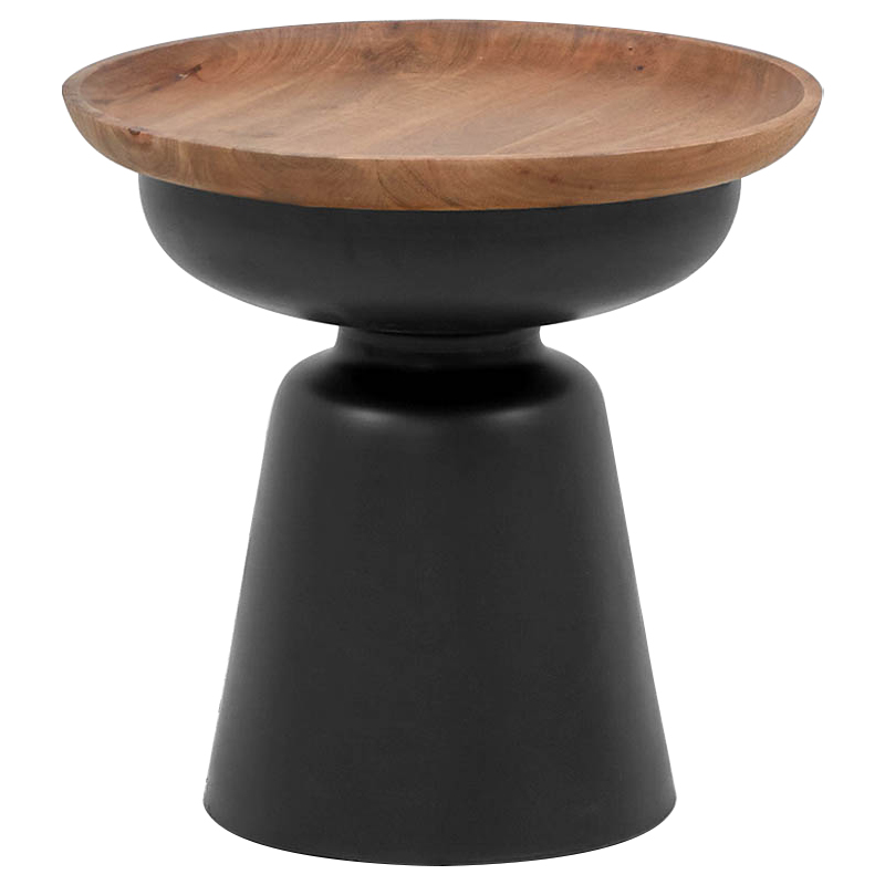 Приставной стол Keaton Round Side Table Коричневый Черный Приставной стол Keaton Round Side Table Коричневый Черный в Брянске | Loft Concept