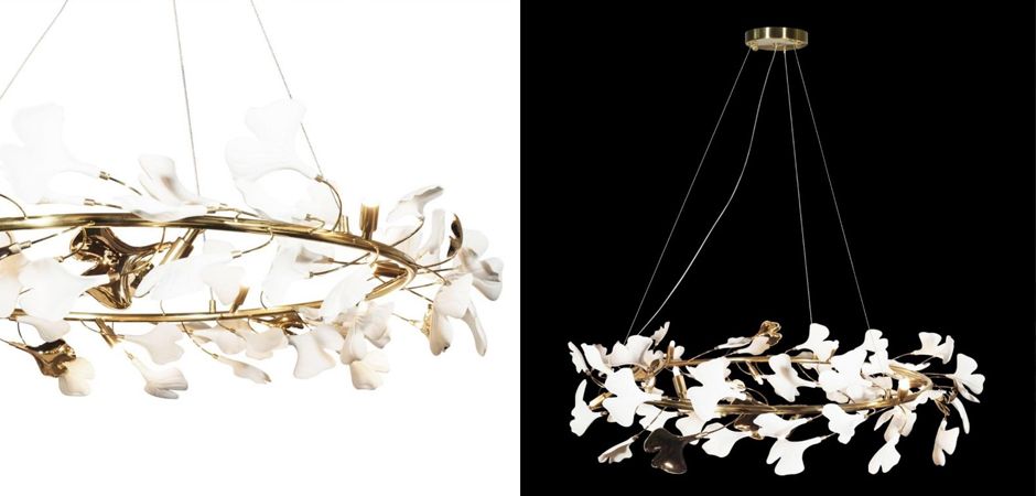 Декоративная люстра Wintery flover Gold с Белыми плафонами Декоративная люстра Wintery flover Gold с Белыми плафонами - Loft-Concept в Брянске