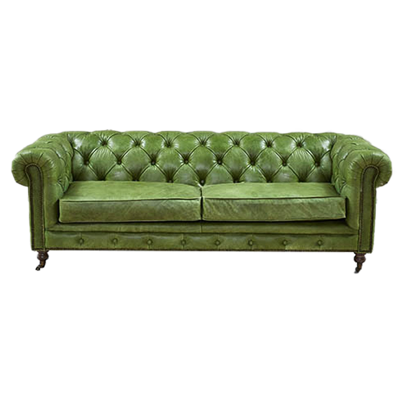 Диван Chesterfield leather Sofa green Зеленый Диван Chesterfield leather Sofa green Зеленый в Брянске | Loft Concept