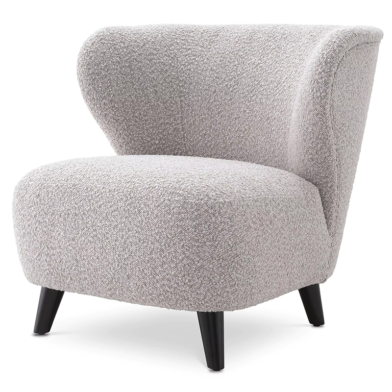 Кресло Eichholtz Chair Hydra Boucle Серый Черный Серый Черный в Брянске | Loft Concept 
