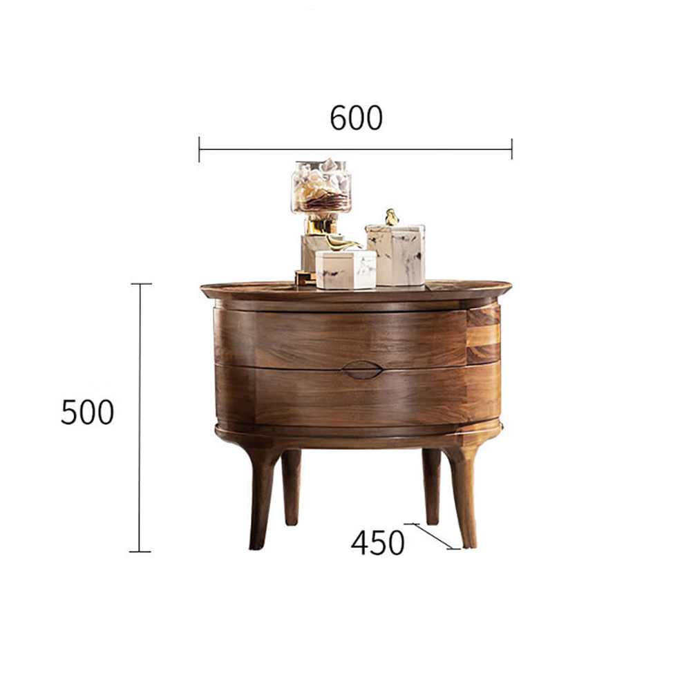 Прикроватный столик из дерева с 2-мя ящиками Moon Walnut Furniture Прикроватный столик из дерева с 2-мя ящиками Moon Walnut Furniture в Брянске