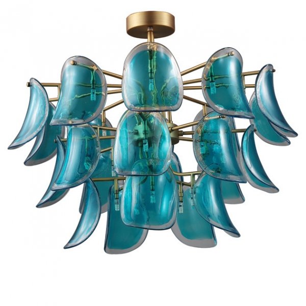 Люстра Sea Siren Chandelier Глянцевое золото Бирюзовый Люстра Sea Siren Chandelier Глянцевое золото Бирюзовый в Брянске | Loft Concept