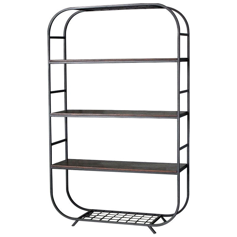 Стеллаж Martine Industrial Metal Rust Rack Черный Коричневый Стеллаж Martine Industrial Metal Rust Rack Черный Коричневый в Брянске | Loft Concept