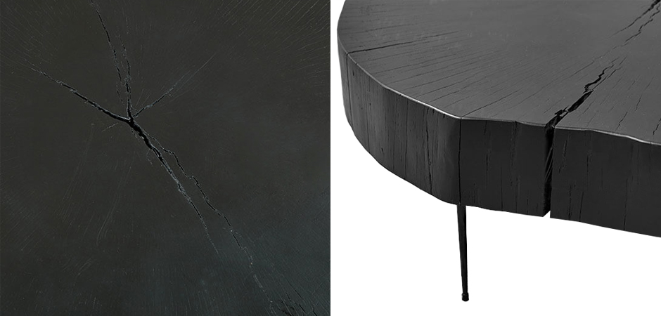 Кофейный стол Saw Cut Black Wood Coffee Table Кофейный стол Saw Cut Black Wood Coffee Table - Loft-Concept в Брянске