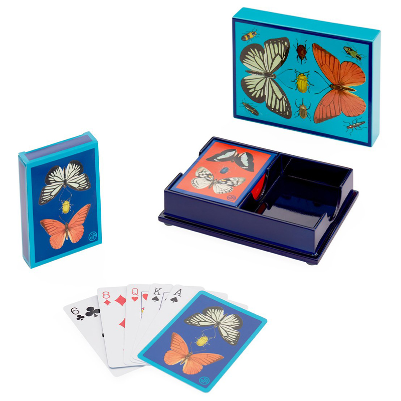 Игральные карты BOTANIST LACQUER CARD SET  Jonathan Adler Синий Голубой Мульти в Брянске | Loft Concept 