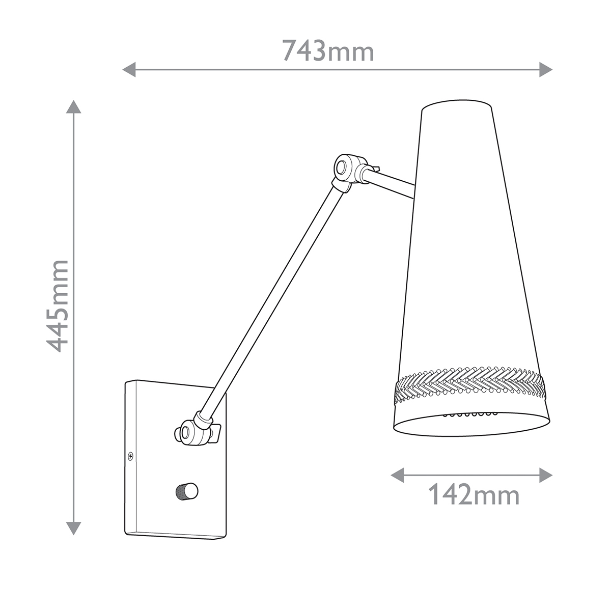 Бра черного цвета с конусным металлическим плафоном Alora в Брянске