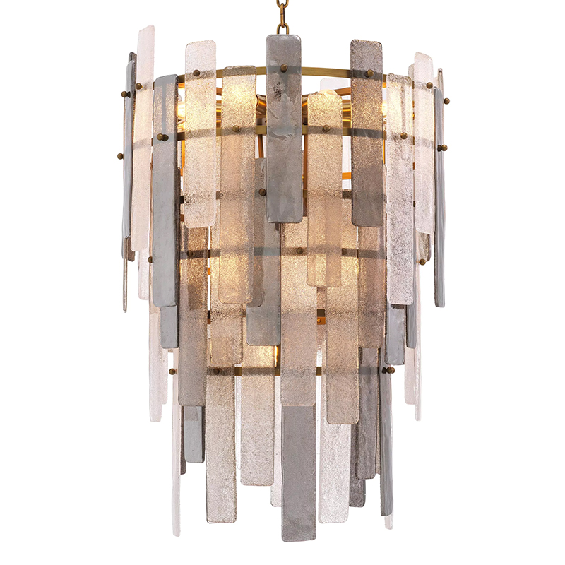 Люстра Eichholtz Chandelier Greyson Стекло Смок Прозрачное Стекло Латунь Люстра Eichholtz Chandelier Greyson Стекло Смок Прозрачное Стекло Латунь в Брянске | Loft Concept
