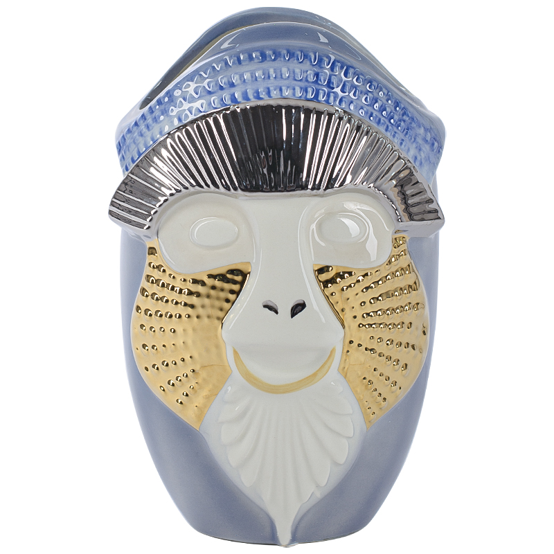 Ваза Primates Kandti Decoration blue Голубой Золотой Белый Серебряный Ваза Primates Kandti Decoration blue Голубой Золотой Белый Серебряный в Брянске | Loft Concept