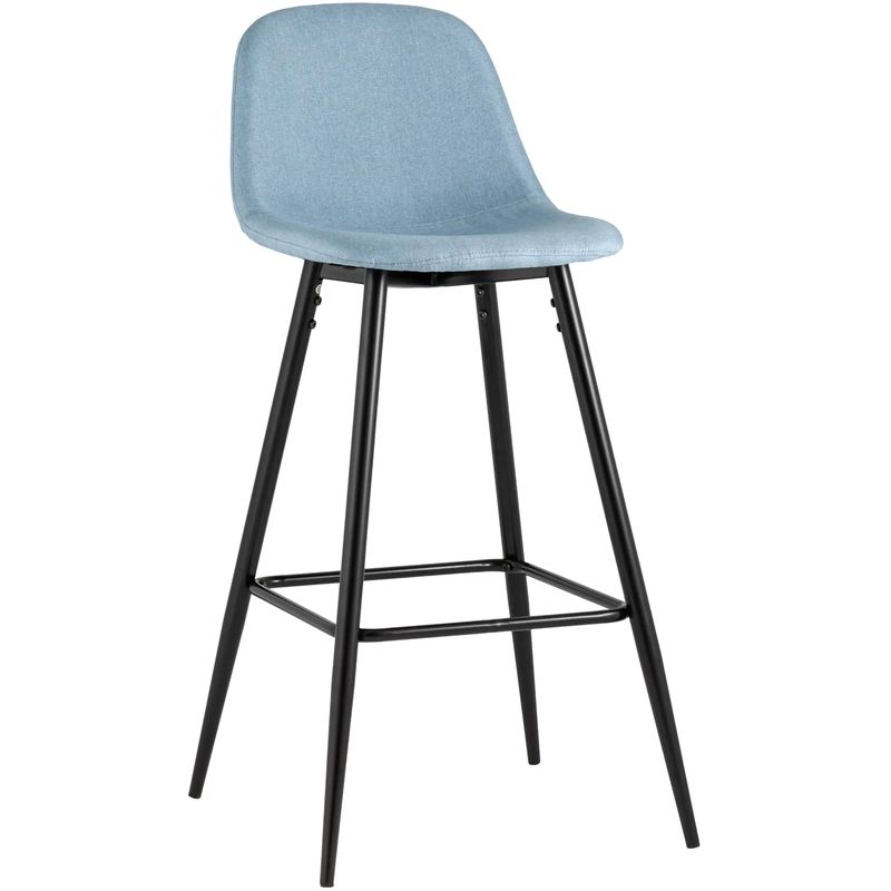 Барный Стул Archie Chair Голубая Рогожка Голубой Черный Барный Стул Archie Chair Голубая Рогожка Голубой Черный в Брянске | Loft Concept