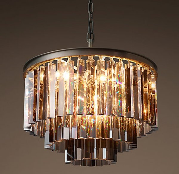 Люстра RH 1920s Odeon Smoke Glass Fringe Chandelier - 3 rings Черный Люстра RH 1920s Odeon Smoke Glass Fringe Chandelier - 3 rings Черный в Брянске | Loft Concept