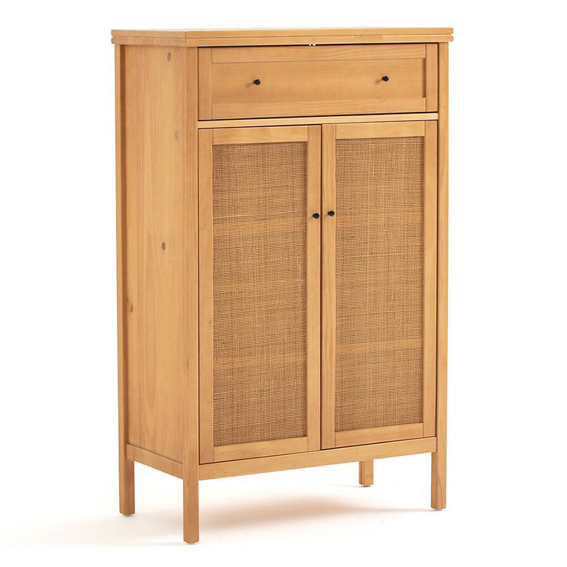 Комод в скандинавском стиле с плетеными дверцами Niels Wicker 3 drawers Светлый дуб Комод в скандинавском стиле с плетеными дверцами Niels Wicker 3 drawers Светлый дуб в Брянске | Loft Concept