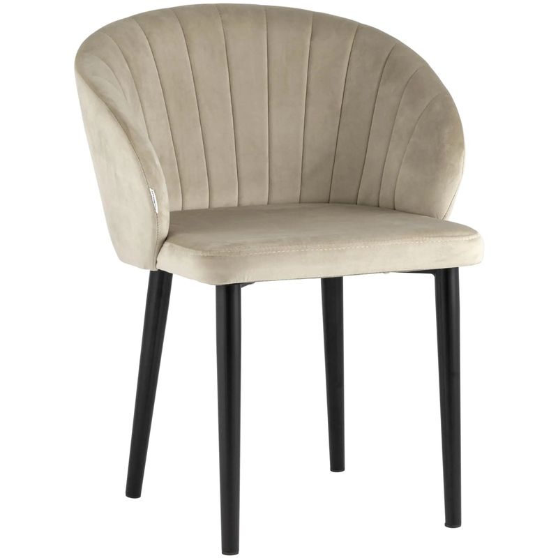 Стул Balsari Chair Кремовый Велюр Кремовый Черный Стул Balsari Chair Кремовый Велюр Кремовый Черный в Брянске | Loft Concept
