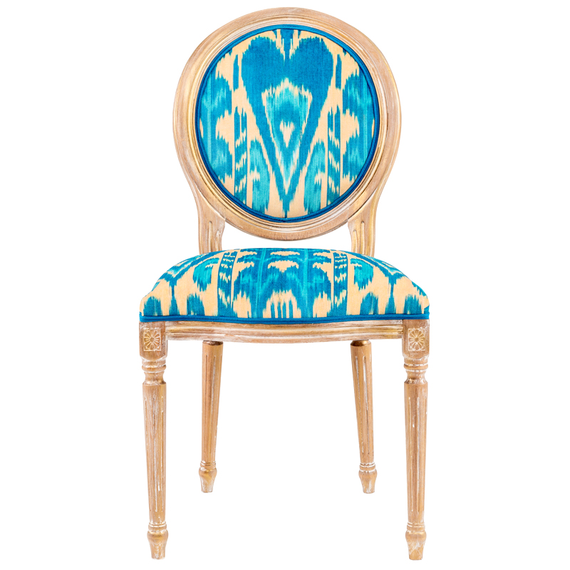 Стул Ikat Pattern Голубой Бежевый Коричневый Голубой Стул Ikat Pattern Голубой Бежевый Коричневый Голубой в Брянске | Loft Concept