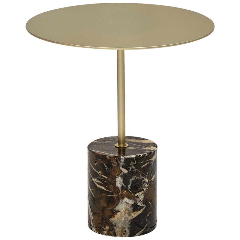 Приставной стол Thabi Dark Brown Side Table Золотой Коричневый Бежевый Приставной стол Thabi Dark Brown Side Table Золотой Коричневый Бежевый в Брянске | Loft Concept