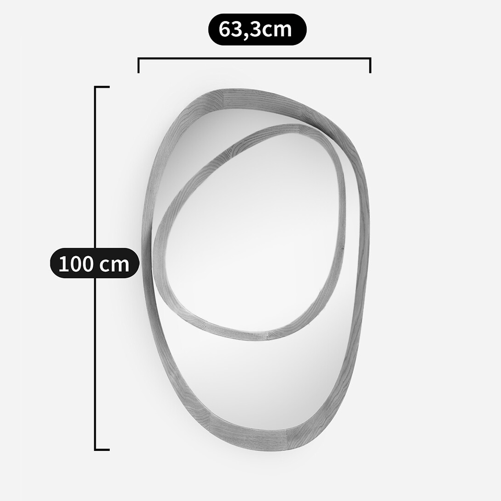 Ассиметричное зеркало в дубовой раме Infinity Symbol в Брянске