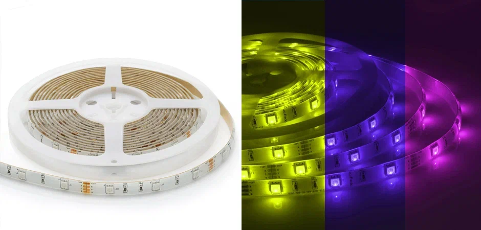 Светодиодная влагозащищенная лента 7,2W/m 30LED/m 5050SMD разноцветная 5M Светодиодная влагозащищенная лента 7,2W/m 30LED/m 5050SMD разноцветная 5M - Loft-Concept в Брянске