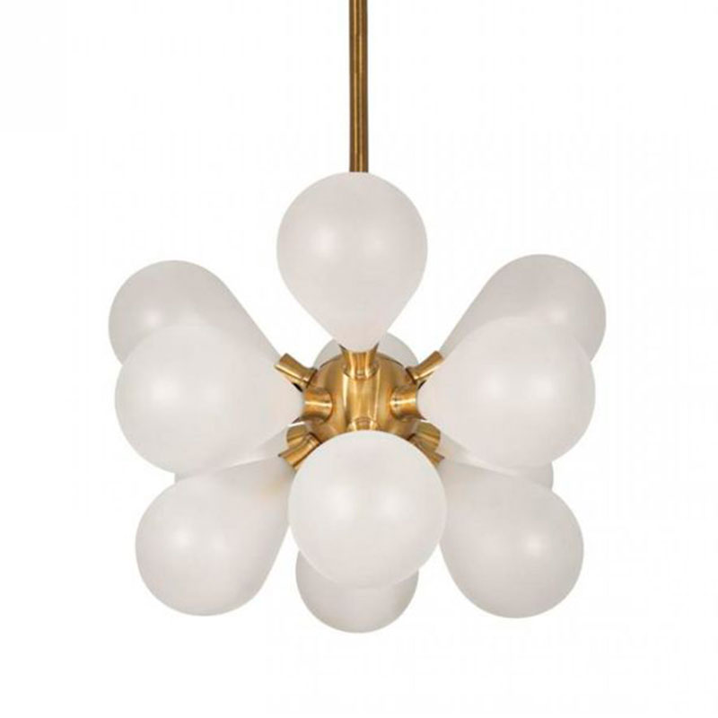 Люстра Simonet Chandelier White 50 см Белый Золотой Люстра Simonet Chandelier White 50 см Белый Золотой в Брянске | Loft Concept