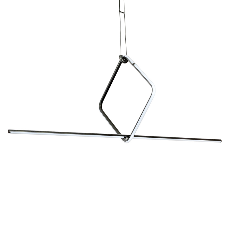 Подвесной светильник Square Line Black Led Lamp Черный Белый Подвесной светильник Square Line Black Led Lamp Черный Белый в Брянске | Loft Concept