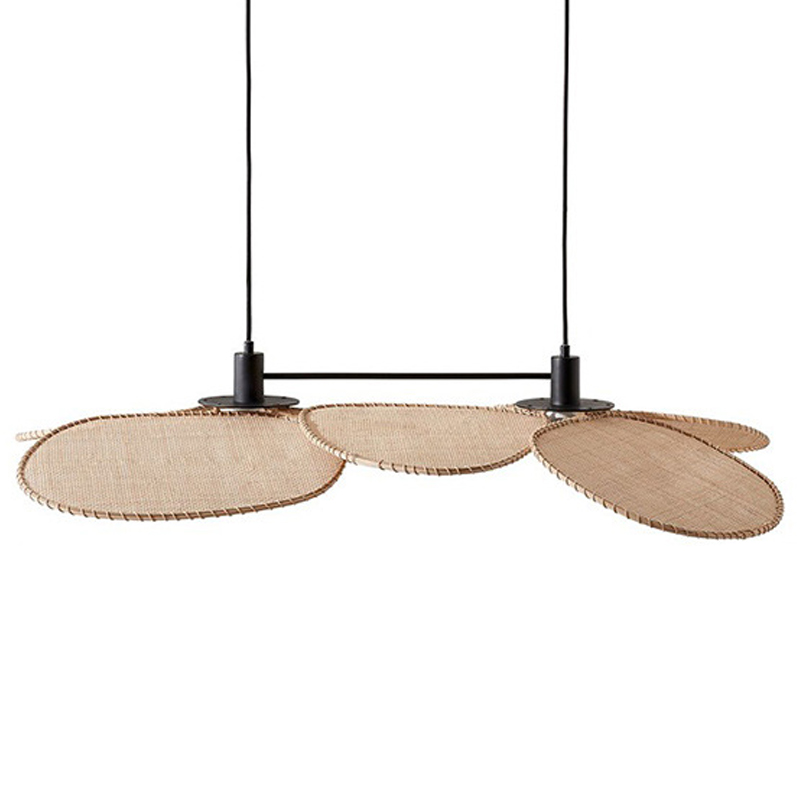 Подвесной светильник Takibi Two Lamp Pendant Древесина Черный Бежевый в Брянске | Loft Concept 