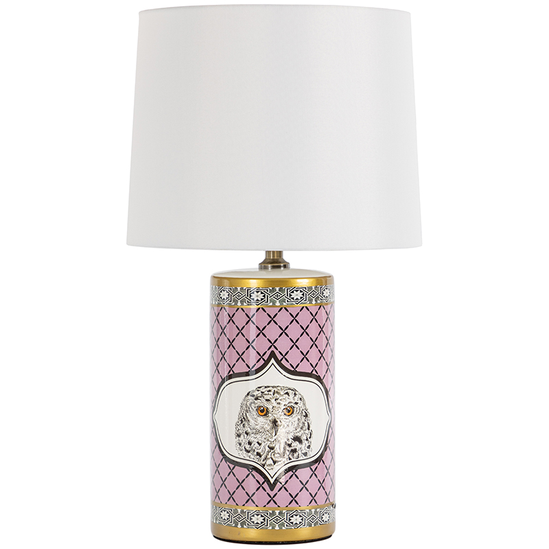 Настольная лампа Owl Collection Pink Lampshade Белый Розовый Черно-белый Золотой Настольная лампа Owl Collection Pink Lampshade Белый Розовый Черно-белый Золотой в Брянске | Loft Concept