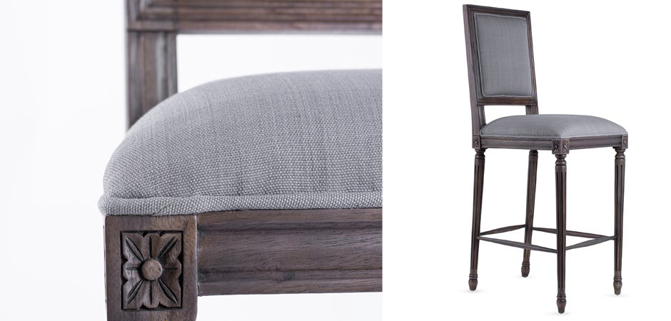 Барный стул JACOB bar stool Gray Linen Барный стул JACOB bar stool Gray Linen - Loft-Concept в Брянске