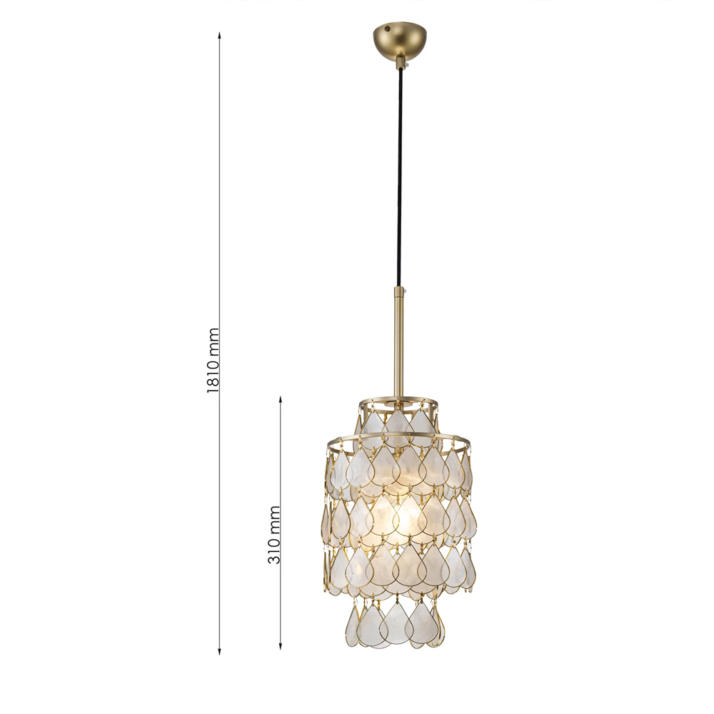 Подвесной светильник с декором из натуральной морской ракушки Iridescent Light в Брянске