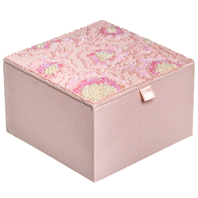 Шкатулка с вышивкой из бисера Fleur Beads Embroidery Box Розовый Шкатулка с вышивкой из бисера Fleur Beads Embroidery Box Розовый в Брянске | Loft Concept