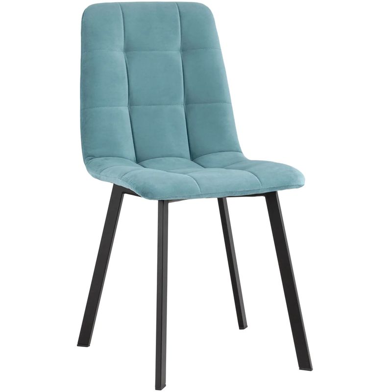 Стул NANCY S Chair Голубой велюр Голубой пастельный Черный Стул NANCY S Chair Голубой велюр Голубой пастельный Черный в Брянске | Loft Concept