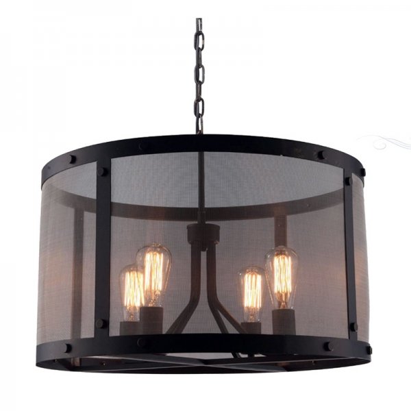 Люстра Loft Riveted Mesh Chandelier Round Черный Люстра Loft Riveted Mesh Chandelier Round Черный в Брянске | Loft Concept