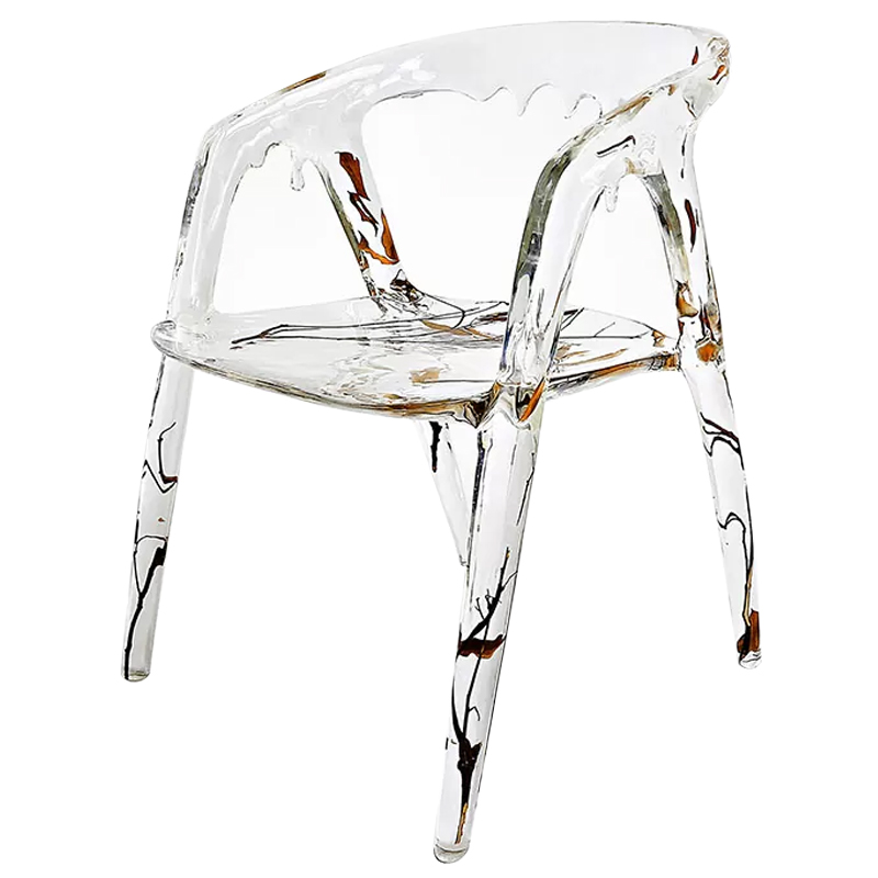 Стул из прозрачного акрила Crystal Waterfall Armchair Прозрачный Коричневый Оранжевый Стул из прозрачного акрила Crystal Waterfall Armchair Прозрачный Коричневый Оранжевый в Брянске | Loft Concept