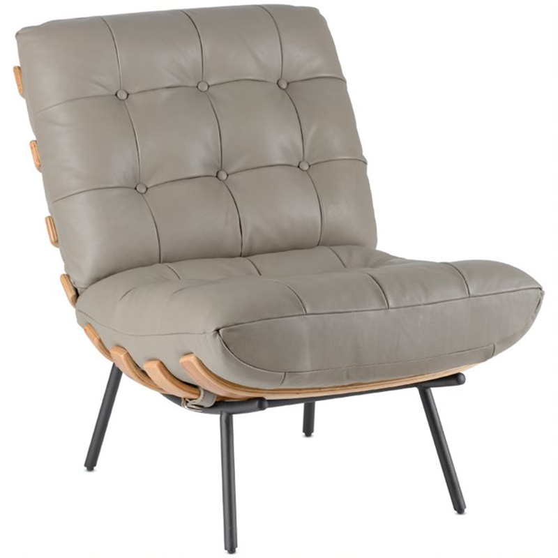 Кресло Philbert Chair grey leather Серый Кресло Philbert Chair grey leather Серый в Брянске | Loft Concept