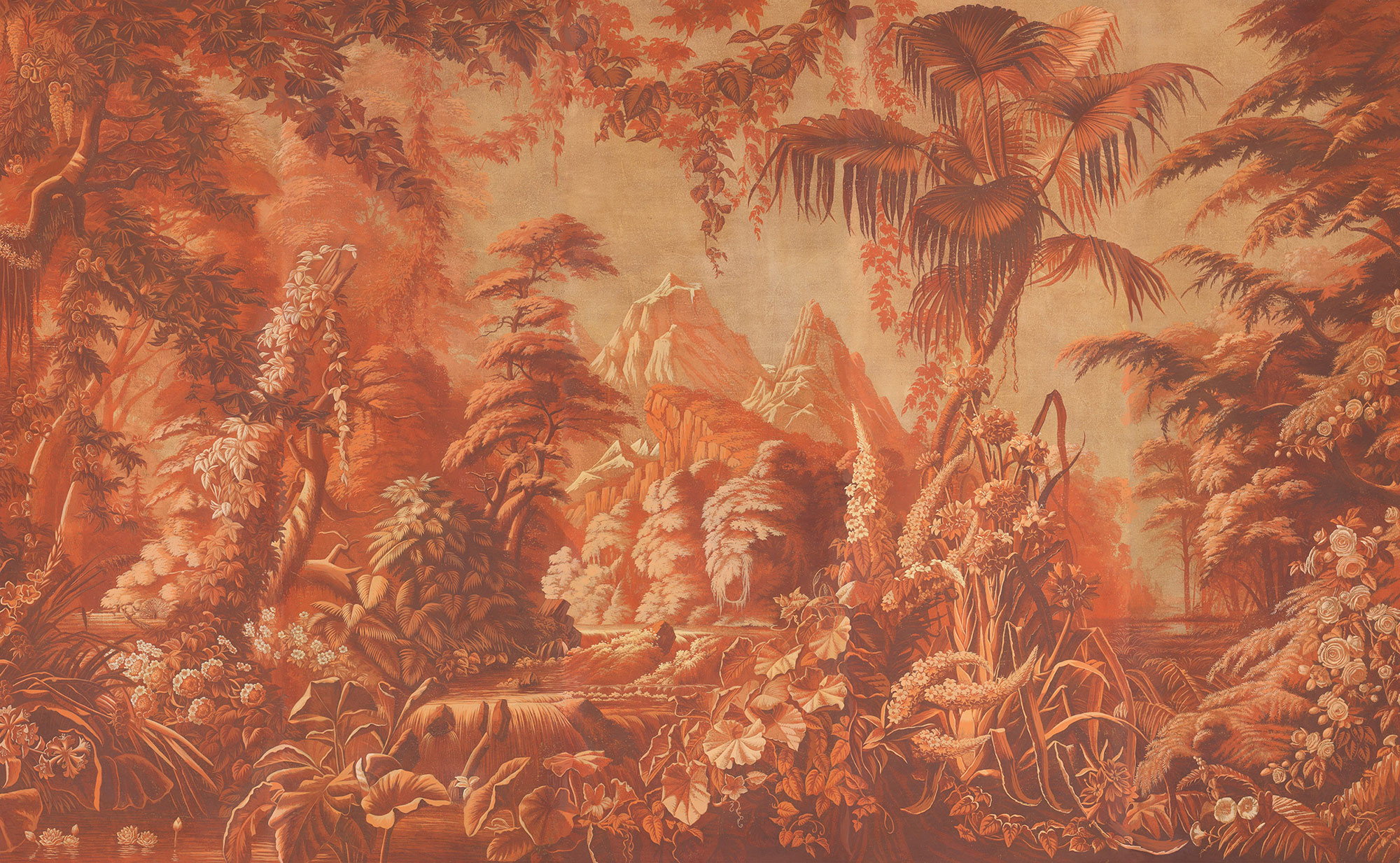 Обои ручная роспись L'Eden Coral Monochromatic on antique scenic Xuan paper Обои ручная роспись L'Eden Coral Monochromatic on antique scenic Xuan paper - постер Loft-Concept в Брянске