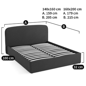 Двуспальная кровать с подъемным механизмом Mathise Bed Deep Blue Двуспальная кровать с подъемным механизмом Mathise Bed Deep Blue в Брянске